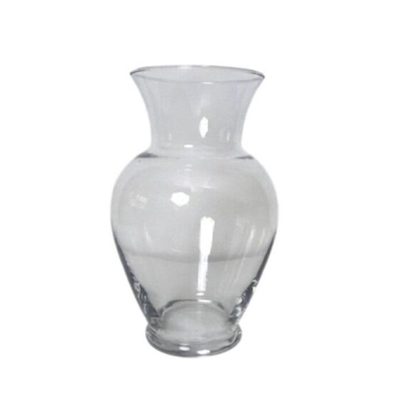 Clear Glass Flower Vase With Wide Flared Rim & Sturdy Base - Picture 1 of 3